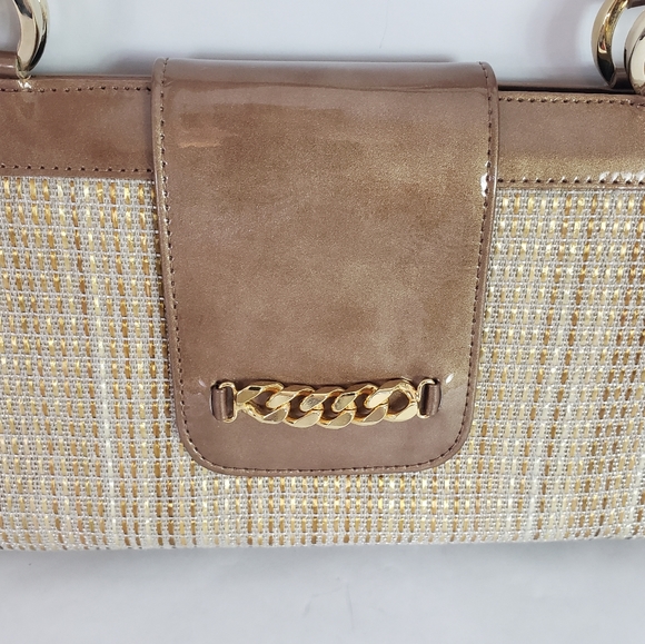 Stuart Weitzman patent leather tweed shoulder bag - Picture 5 of 12